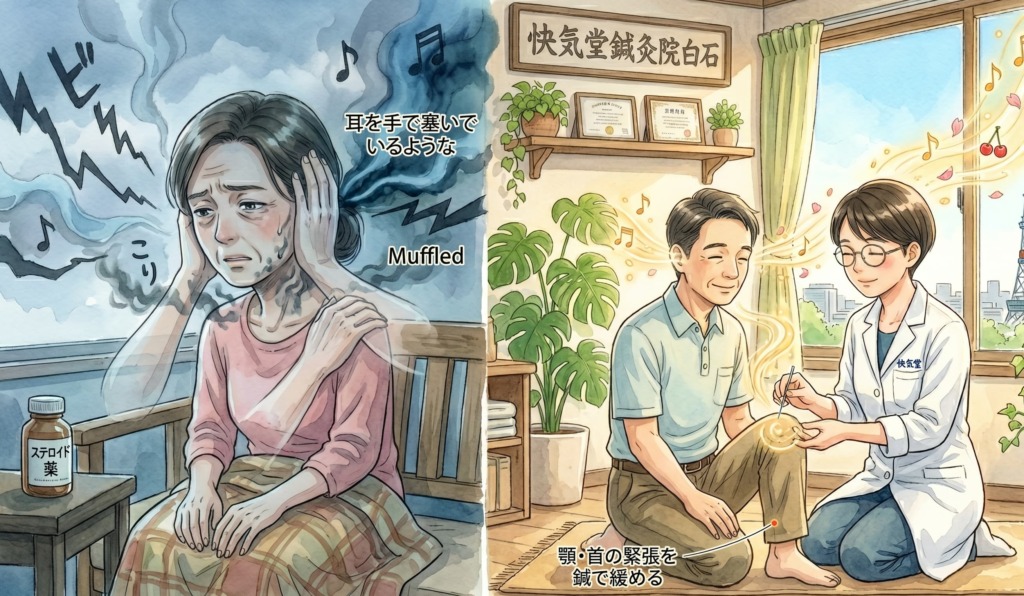 【症例13】耳を手で塞いでいるような突発性難聴